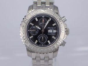 BNIB Swiss Pilo & Co. Geneve auto 7750 date day chrono 200m SS watch LTD 111pcs