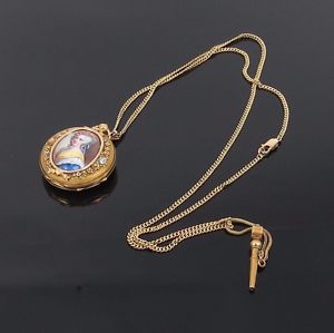 Late 1800’s F Rotig 18K Multi Color Gold Pocket Watch & Chain