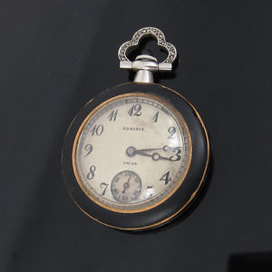 Antique Agassiz Watch & Co Diamond & Enamel 18K Gold Pocket Watch