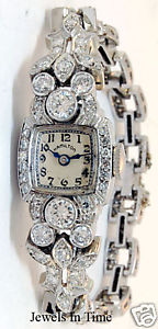 Hamilton  Ladies Platinum &  3.35 CT Diamond Watch