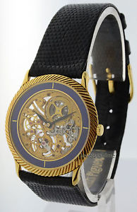 Audemars Piguet Vintage Skeleton 18k Gold & Lapis Mens Watch & Box Set
