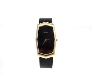 Mens Vintage 18k Yellow Gold DeLaneau Watch on Strap