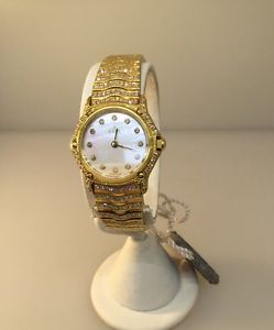 EBEL CLASSIC WAVE 18 KARAT GOLD & ALL DIAMOND MOP LADIES WATCH 866910/4379 NWT!!