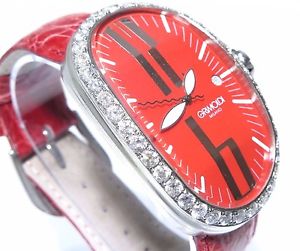 Womens Grimoldi 4.00ct White Round Cut Diamond Stainless Steel Beautiful Watch