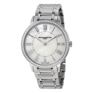 Baume and Mercier MOP Dial Diamond Stainless Steel Ladies Watch MOA10227