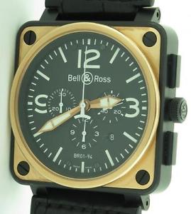 Bell & Ross BR01-94 18K Rose Gold & Carbon Chronograph 46mm NEW w/ Box & Papers