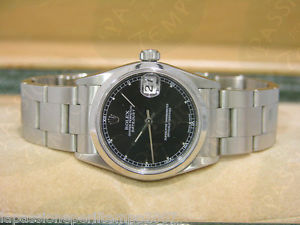 Rolex Datejust Boy Acciaio Quadrante Nero Elegante Oyster n.756 Lady Steel