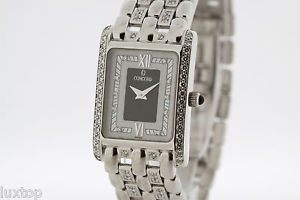 CONCORD Veneto soild 18K White Gold Ladies Watch Full Diamonds SERVICED (1826)