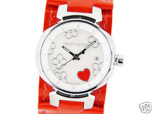Auth LOUIS VUITTON  "Tambour"  Lovery Heart Q121A1  Quartz, Women's watch