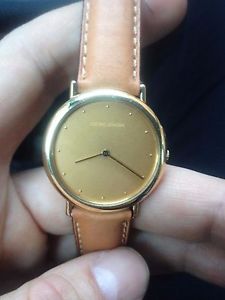 $4000 Georg Jensen 1347 18K Solid Yellow Gold Thorup Bonderup Men's Watch