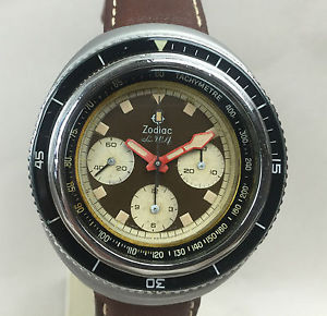 Vintage Zodiac Sea Wolf Chronograph Chrono Valjoux 72