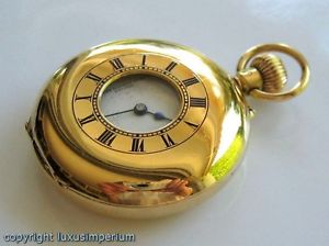 Taschenuhr Marke Stewart Dawson & Ltd London in aus 750 Gold Halbsavonett  Antik