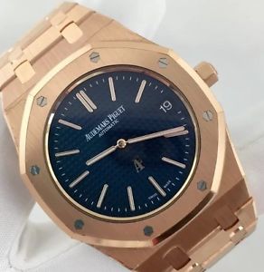 Audemars Piguet ExtraThin Royal Oak Blue Dial Rose Gold 15202or.oo.1240OR.01