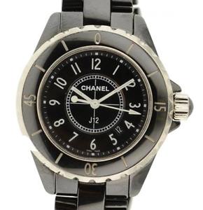 Chanel J12 Ladies Black Ceramic Quartz Watch 33mm w/ Date