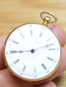Vintage c.1870s C. Detouche Fleur de Ville 18k Gold Pocket Watch RARE 4281