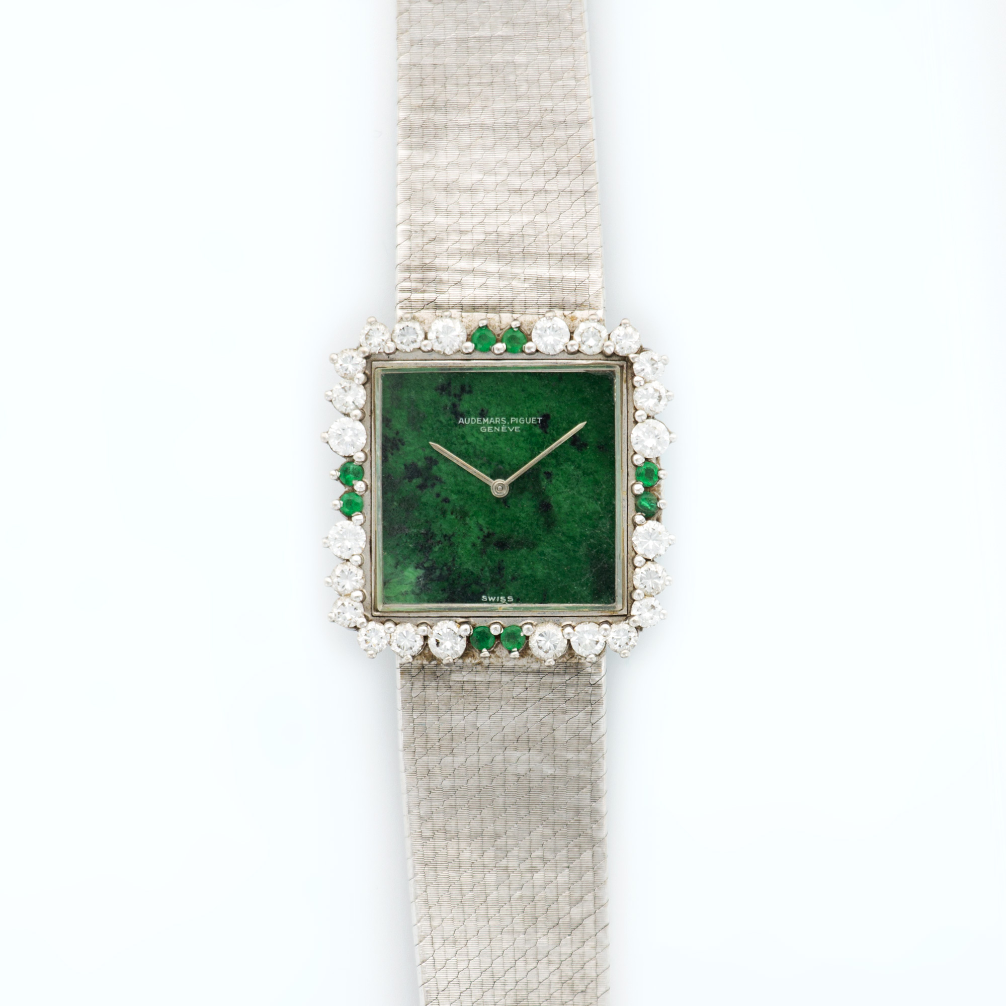 Audemars Piguet White Gold Diamond Emerald Bracelet Watch