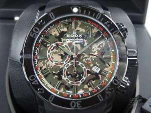 Free Shipping Pre-owned EDOX Chrono Offshore 1 Camouflage Limited Edition Men's