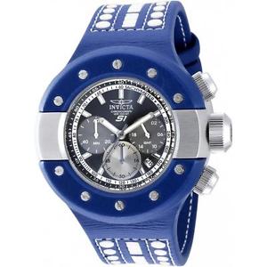 INVICTA S1 RALLY HERREN-ARMBANDUHR 52MM ARMBAND LEDER BLAU BATTERIE 19178 image 1