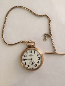 Ball Pocket watch 23 Jewel Serial No B802304; Gold, made in 1930