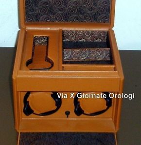 Scatola Del Tempo Due Rotori ref. 2RT Cuoio e Seta Jacquard