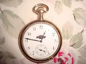 RARE Vtg Working Antique 1922 Gold Chevy Endorsed Elgin Pocket Watch