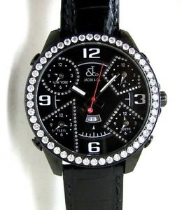 JACOB&Co. Five 5 Time Zone Diamonds Diamond Bezel JC-2BCDAD Watch Rare Used