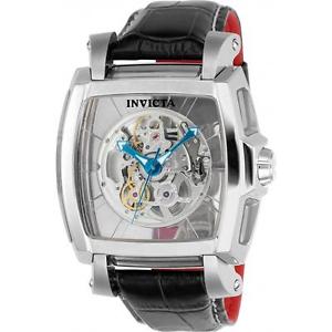INVICTA MEN'S RESERVE BLACK LEATHER BAND STEEL CASE AUTOMATIC WATCH 22834