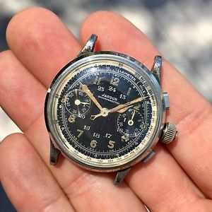Vintage Jardur Steel Base Metal Chronograph 17 Jewels Pilgrim Electric Watch
