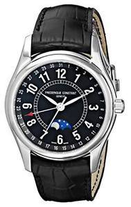 Pre-owned Frederique Constant Men's FC-330B6B6 Index Black Leather Strap Watch