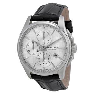 Hamilton H32596751 Mens Silver Dial Analog Automatic Watch with Leather Strap