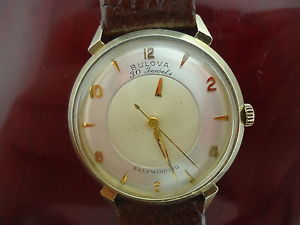 VINTAGE Bulova 14k yellow gold Mystry Dial wrist watch