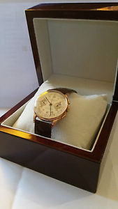 Vintage Large18k Rose Gold  CHRONOGRAPH SUISSE Winding Watch c.1950s*  38 MM