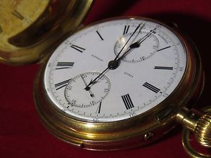 Super Rare Hunt & Roskell Split Seconds Minute Repeater Pocket Watch 18KT Hunter