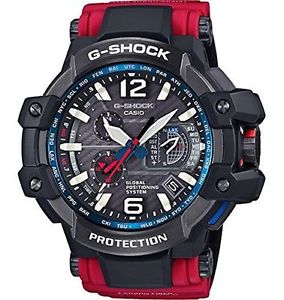 Casio G Series GPW1000RD-4A Black / Red Resin Analog Tough Solar Rechargeable Ba