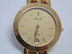 Lorelli 18K Yellow Gold Swiss Quartz Watch with Diamonds