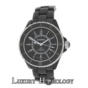 Authentic Unisex Chanel J12 H0685 Ceramic Date Steel Automatic 39MM Watch