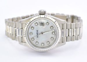 Geneve 18K White Gold DateJust Watch