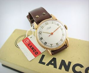 Vintage NOS Watch...LANCO 15 JEWELS...Strap & Tag & BOX....50's....Stunning!!!