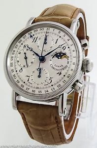 Men's ChronoSwiss "7523 Chronograph" Watch - Moon Phase / 38mm Case
