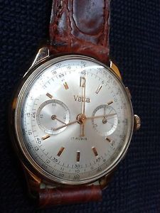 Cronografo Vetta a carica manuale in oro 18 kt,  calibro Valjoux 23