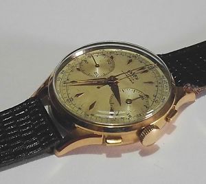 Vendo Raro UNVER WATCH cronografo oro18kt  anni 50