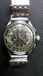 Sell rare watch old Lancet military cal 47 chronograph vintage