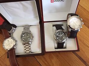 4 Zodiac Calame Men's Automatic and Quarts Swiss Made Watches for you to collect