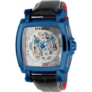 INVICTA MEN'S RESERVE BLACK LEATHER BAND IP STEEL CASE AUTOMATIC WATCH 22837