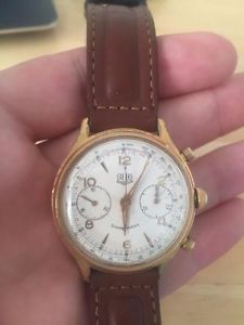 Watch GUB Glaghutte Chronograph  pilots cal.64 gold plated old