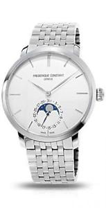 Free Shipping Pre-owned Frederique Constant SLIMLINE MOON PHASE MANUFACTURE SS