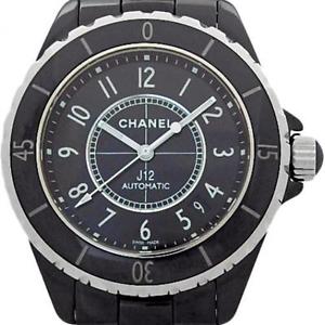 Pre-Owned CHANEL J12 Automatic SS/Ceramic Black Dial Men's Watch H0685, ML