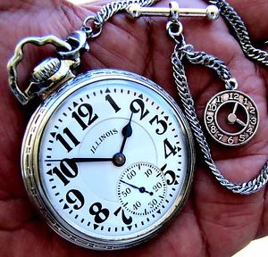 Antique 21 Jewels 60 Hour Raillway Special ILLINOIS Bunn Special 161-A Elinvar