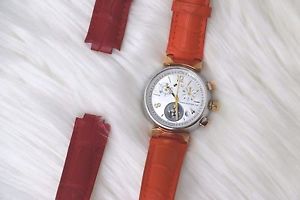 Louis Vuitton Women's Watch Tambour Lovely Cup 34MM Gold Gator Strap