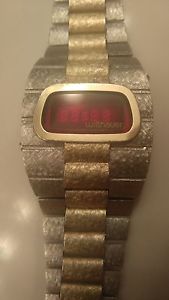 Vintage Wittnauer POLARA IV Digital LED Watch 14k Yellow Gold & Sterling Silver
